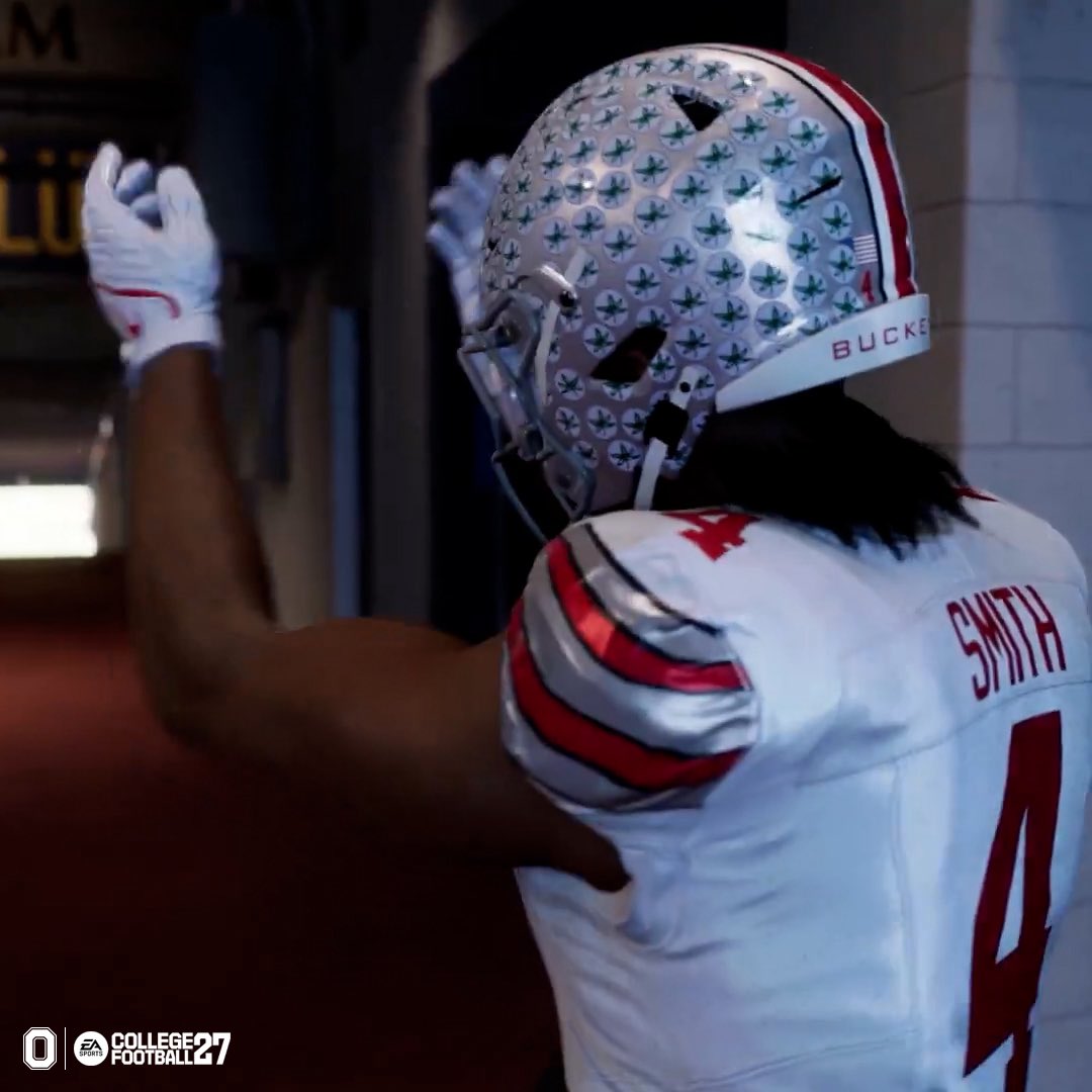 OhioStateFB's tweet photo. Buckeye Stripes in #CFB27 👀

@Jermiah_Smith1 | @EASPORTSCollege https://t.co/fvmzxGhbqa