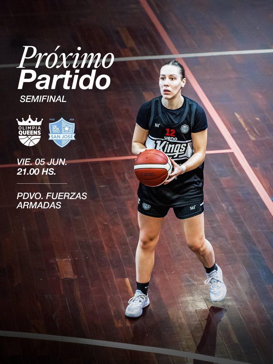 OlimpiaKings's tweet photo. 🔜 Las 𝐐𝐔𝐄𝐄𝐍𝐒 enfrentan mañana a Deportivo San José por las semifinales de la LNBF 2026.

¡𝐂𝐨𝐧 𝐭𝐨𝐝𝐨, 𝐜𝐡𝐢𝐜𝐚𝐬! 💪🏻🏀 https://t.co/qUOaOefM8r