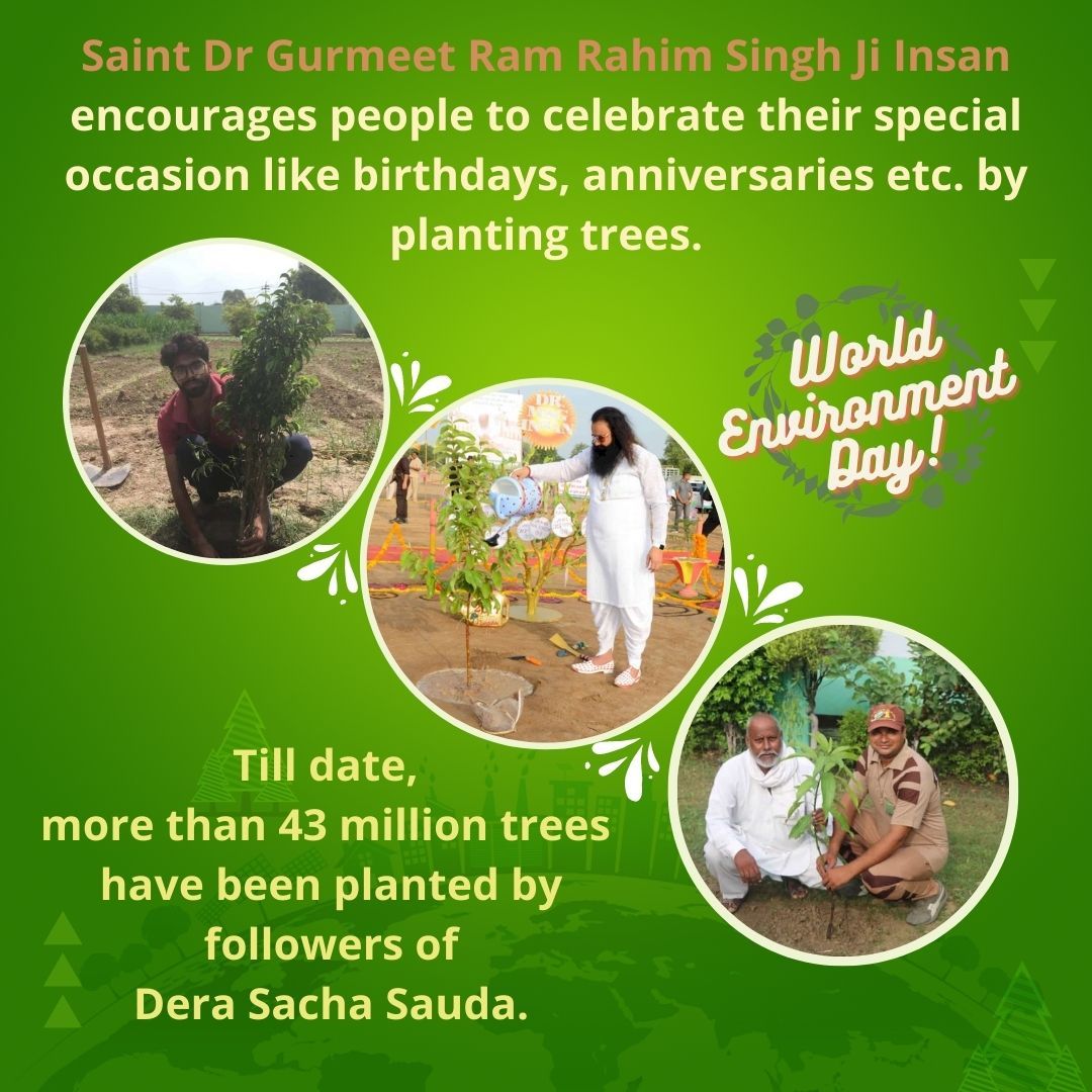 Rooh_Dari's tweet photo. Earth looks beautiful &amp; the air is fresh where trees are more. It's crucial to plant trees to save environment. Dera Sacha Sauda followers do tree plantation and consider every day as
#WorldEnvironmentDay with Saint Gurmeet Ram Rahim Ji's guidance.
#WorldEnvironmentDay2026 https://t.co/azcoxtkglH