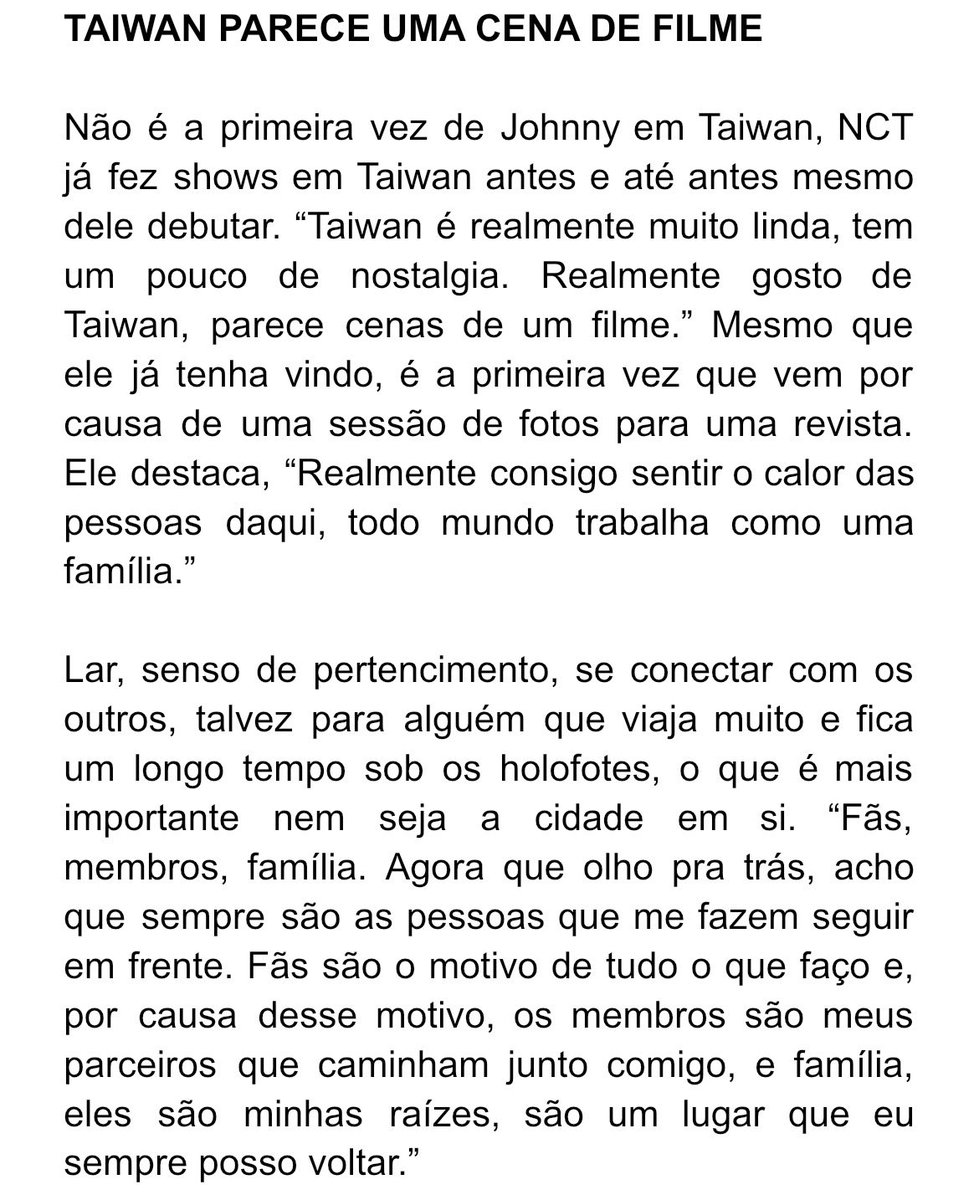 JohnnySuhBrazil's tweet photo. [#TRAD] 04.06.26 - Johnny Suh: Sendo você mesmo nesse mundo caótico | GQ 

“Fãs são o motivo de tudo o que faço e, por causa desse motivo, os membros são meus parceiros que caminham junto comigo.”

#JOHNNY #JOHNNYSUH #쟈니 #ジャニー #NCT127 #NCT https://t.co/uSLOEdasF8