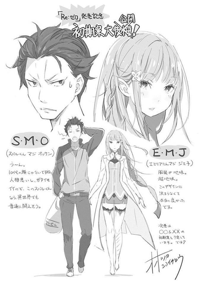 AnimexTwts's tweet photo. Subaru and Emilia initial designs https://t.co/u6F1Wf2fTR
