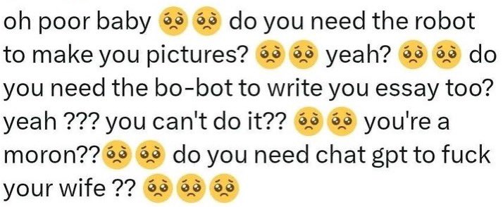 shelldorightnow's tweet photo. @valkyriesreport 🥹Aw thanks for proving to me you can't analyze a basketball game without a robot. Do you need ChatGPT to change your diapers too? https://t.co/yk1V4LAIIf