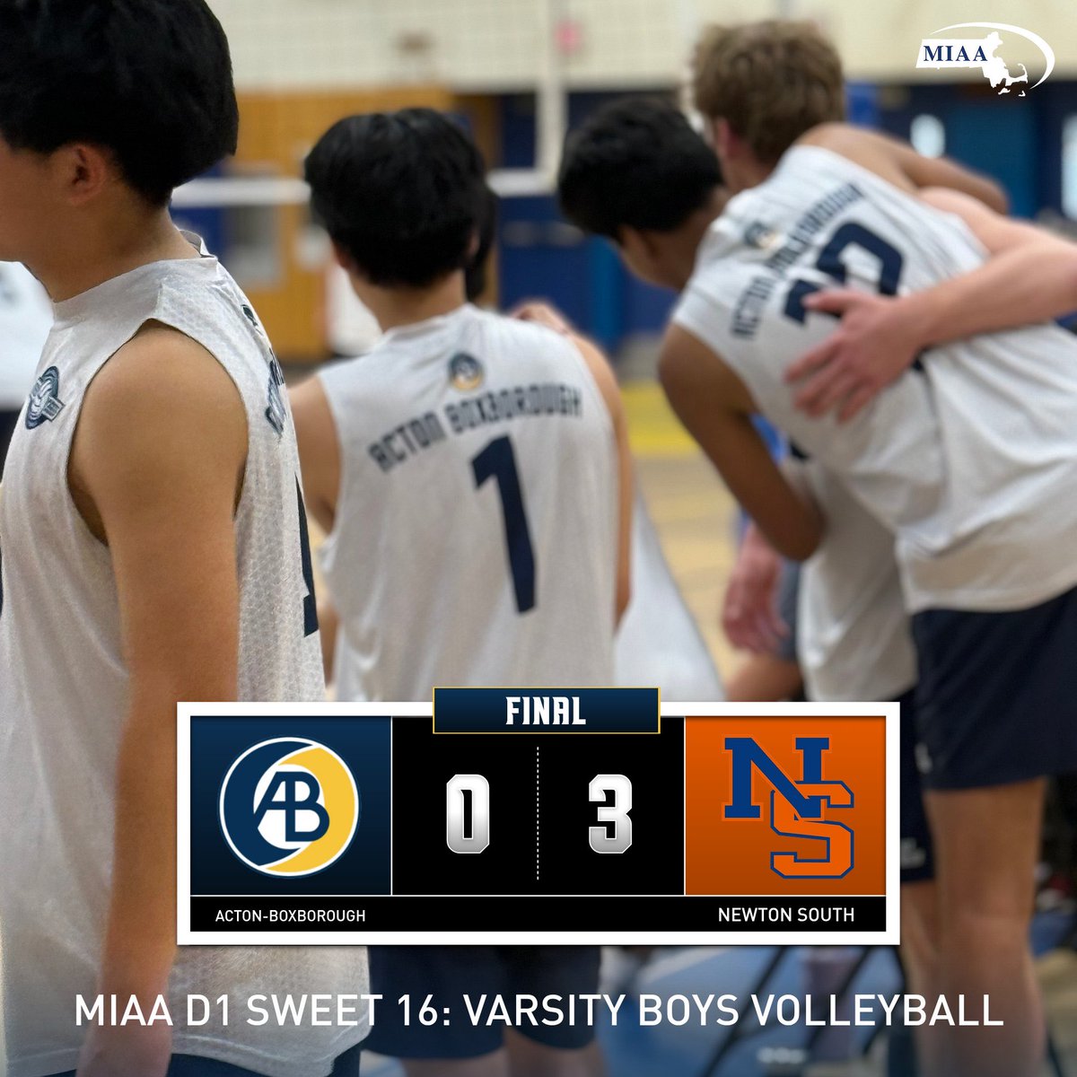 ABRevsAthletics's tweet photo. What a season for #10 AB Boys Volleyball! Despite falling to league foe #7 Newton South in the @miaa033 D1 Sweet Sixteen earlier this week, they cemented their place in the DCL & the State! Many thanks to our Seniors, & good luck to NS the rest of the way! #JoinTheRevolution ππ https://t.co/HHSwk3rl9A