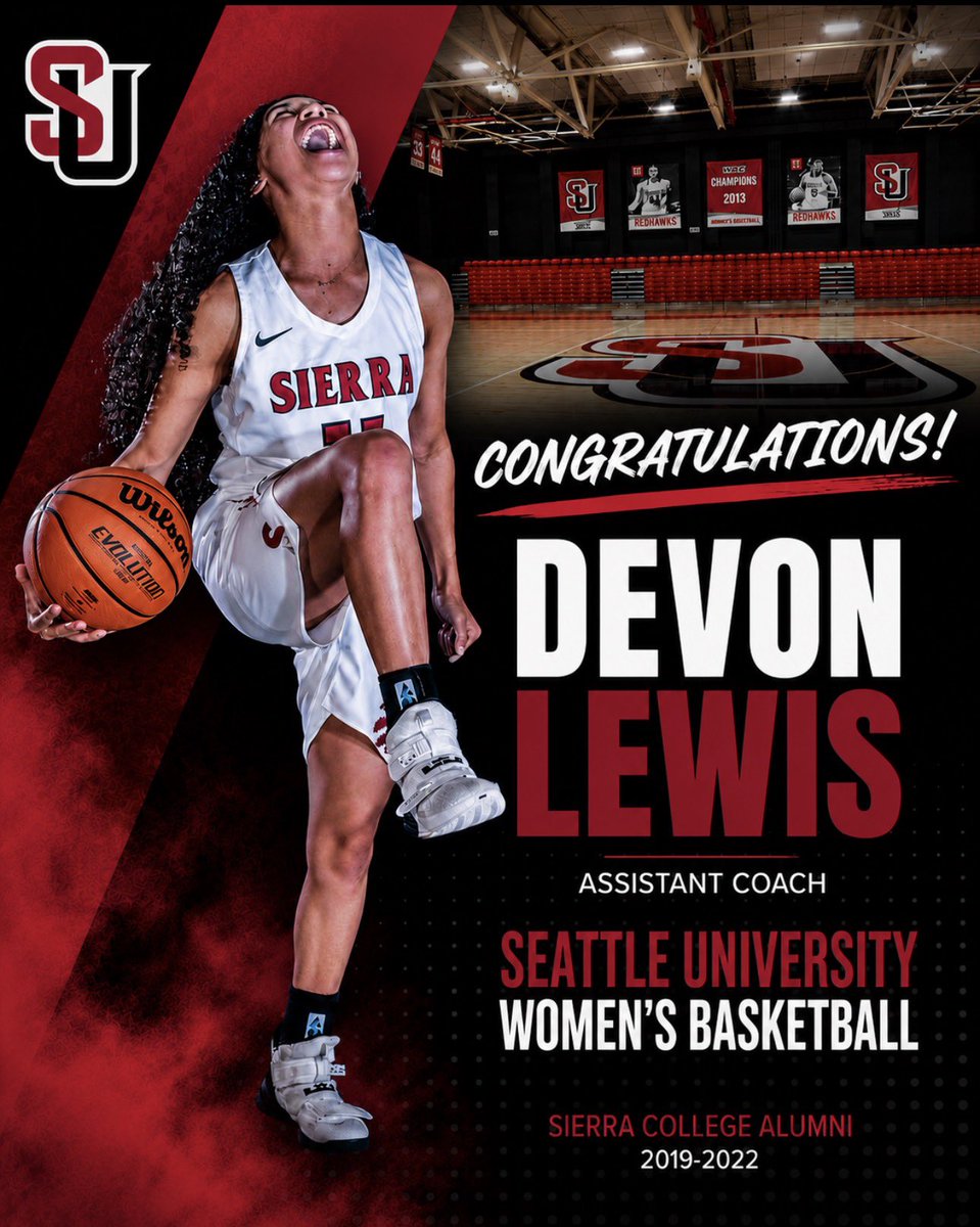 sierrawbb's tweet photo. Congratulations to Sierra State Champion Alumni, Devon Lewis (Sierra WBB 2019-2022) on being named Seattle University Women’s Basketball Assistant Coach! Wolverine Family is so proud of you Dev! #WolverineWay #OnceAWolverineAlwaysAWolverine https://t.co/VkG9Ak6bU4