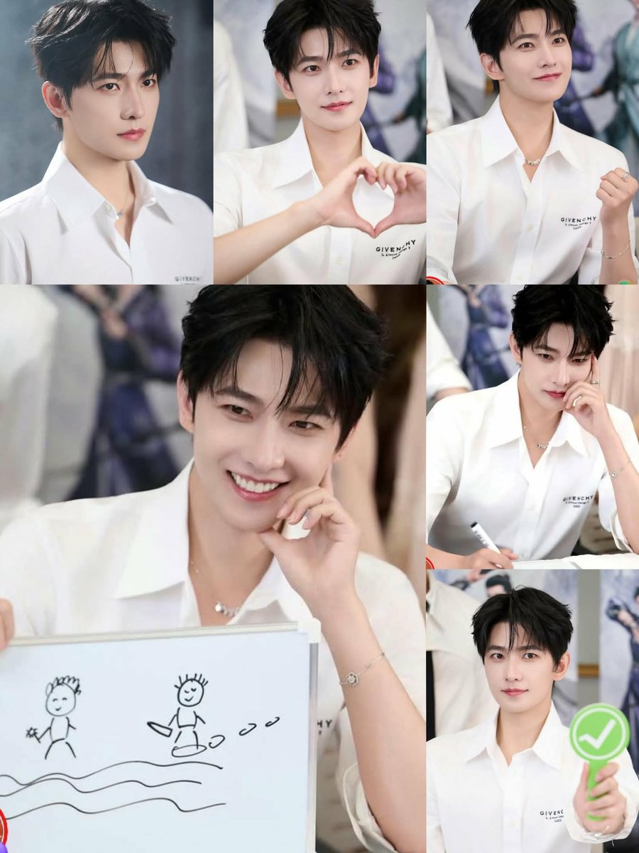 icingquinyang2's tweet photo. #YangYang proudly shows off his #stickfigure drawing of #zhanzhao during a #promotionalevent for #ZhanZhaoAdventures. He gives heart to all his fans. #alluringsmile
#gorgeousness #godtierelegance https://t.co/Popbx6CA4M