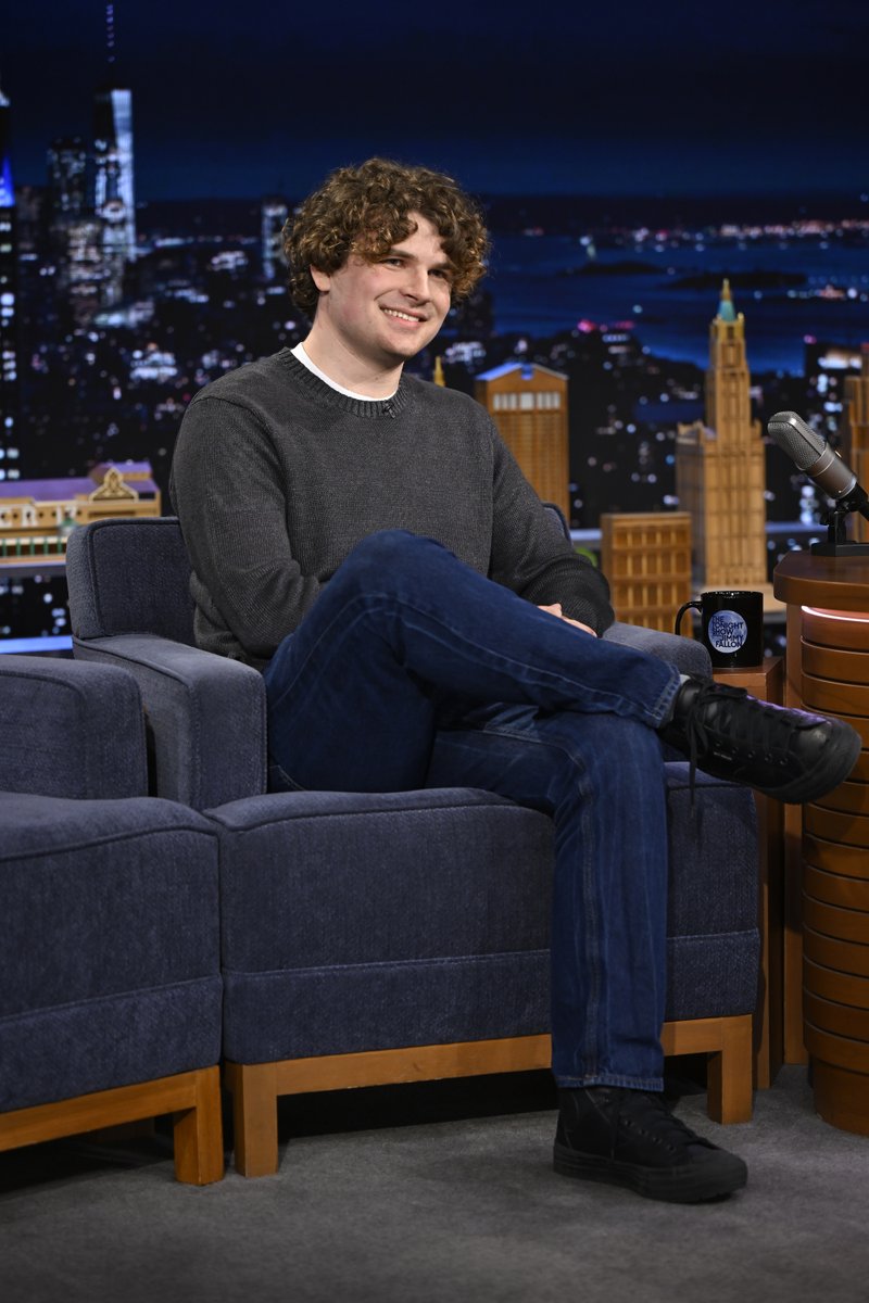 FallonTonight's tweet photo. Kane Parsons makes his talk show debut to talk his new film @BackroomsMov tonight! #FallonTonight https://t.co/qa94SsVDzF