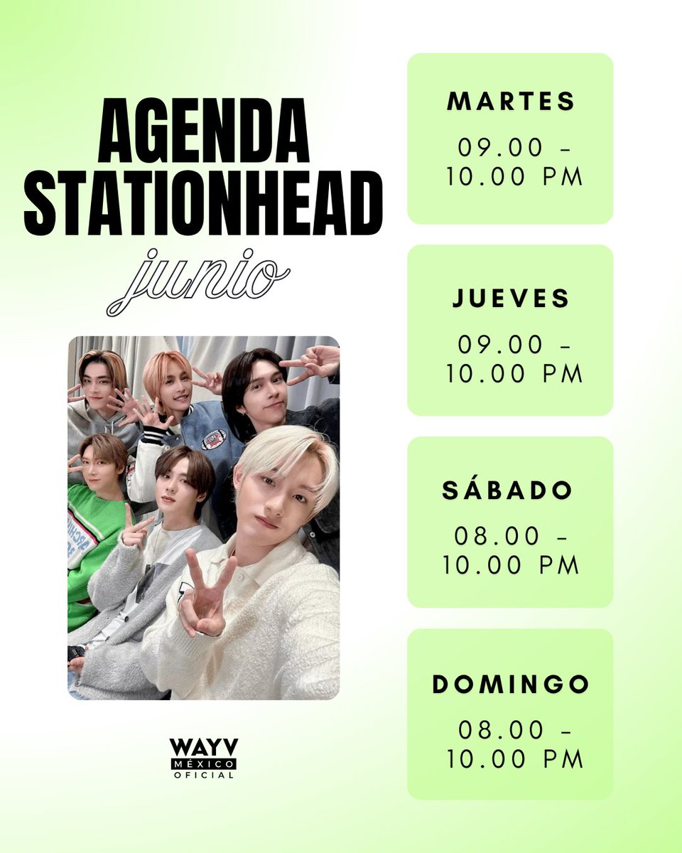 wayvmxbase's tweet photo. AGENDA STATIONHEAD JUNIO

WayZenNi, te invitamos a nuestras stream parties de Stationhead para continuar haciendo stream y mantener nuestra posición en los oyentes mensuales de WayV.

⭐ Martes y Jueves de 9 a 10PM
⭐ Sábados y Domingos de 8 a 10PM

📻  WayZenNi Channel
📻  wayvmxoficial 

#WayV #WeishenV #WayZenNi #WayVMéxico #威神V