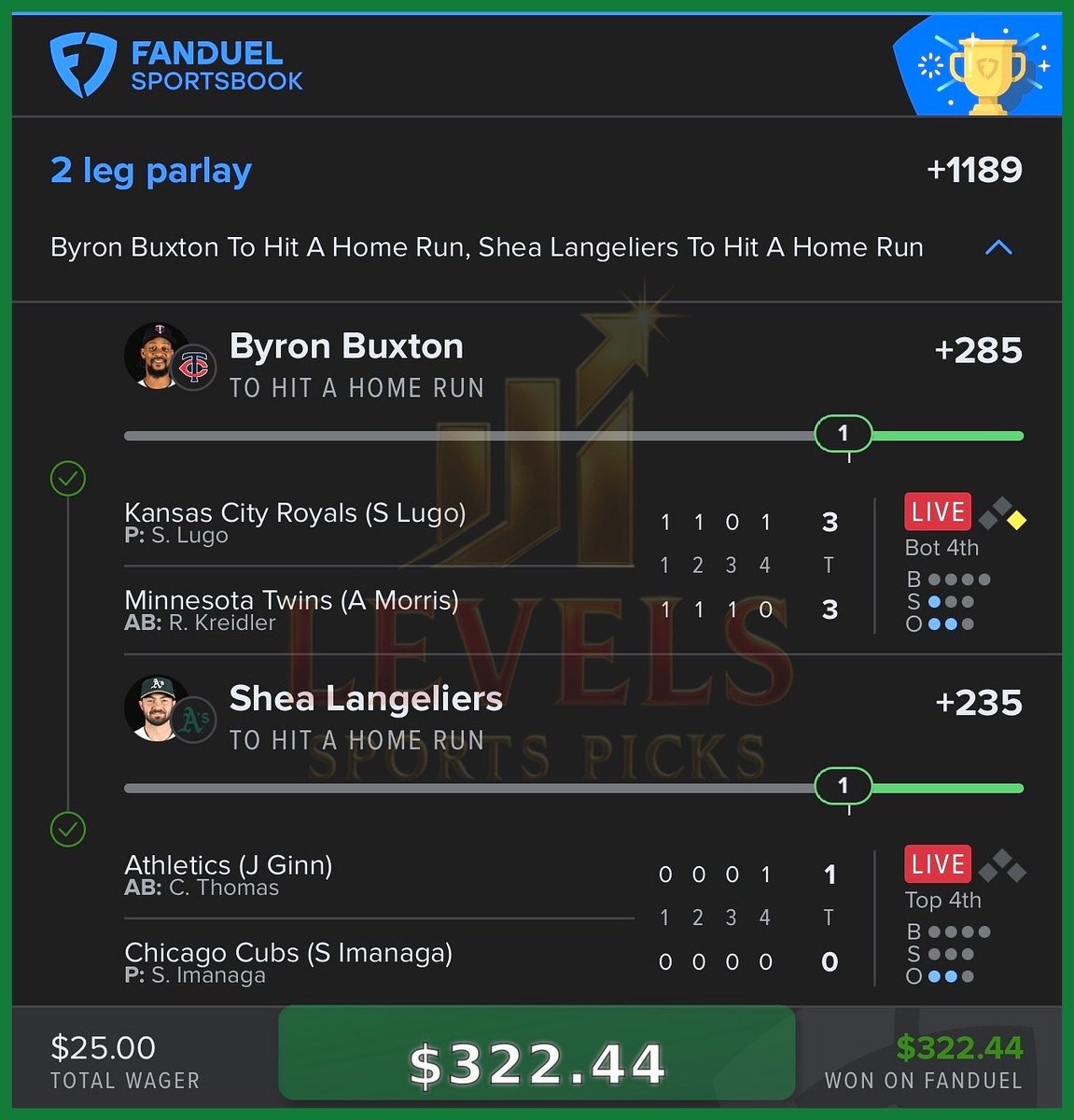 TheCoachesDesk's tweet photo. Thank you Buxton &amp; Langeliers 🫡

Members of @LevelsPicks appreciate you fellas!

Come hang with us in the discord for ONLY $10 if you’re reading this 👀👀👀

See the comments below 👇 https://t.co/zgDd2Agdp0