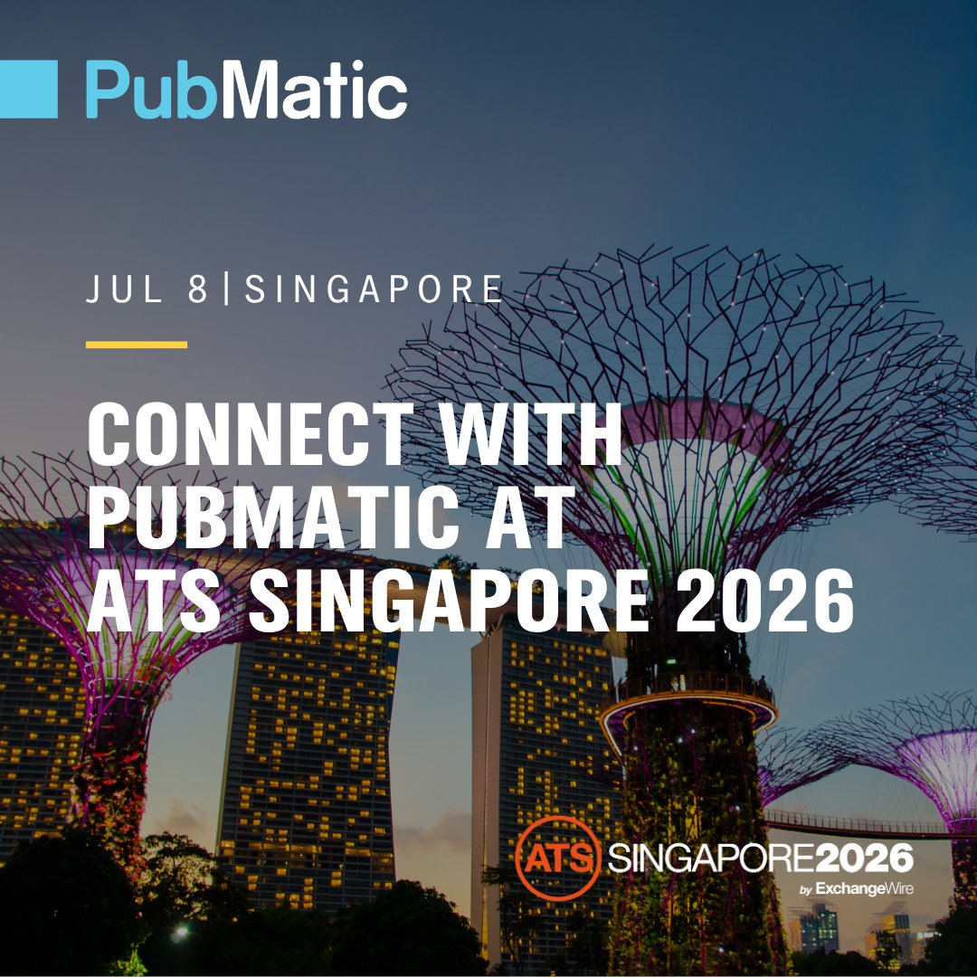 PubMatic's tweet photo. PubMatic is excited to sponsor ATS Singapore on the upcoming July 8th. Visit our booth to connect with our team and discover how we’re powering the AI-driven future of digital advertising.

From advanced monetization solutions to cutting-edge AI innovation, we’re helping publishers and buyers unlock smarter and more efficient growth.

Let’s talk about what’s next. Book a meeting: https://t.co/1NnQEvV6QD

#Advertising #AdTech #Programmatic