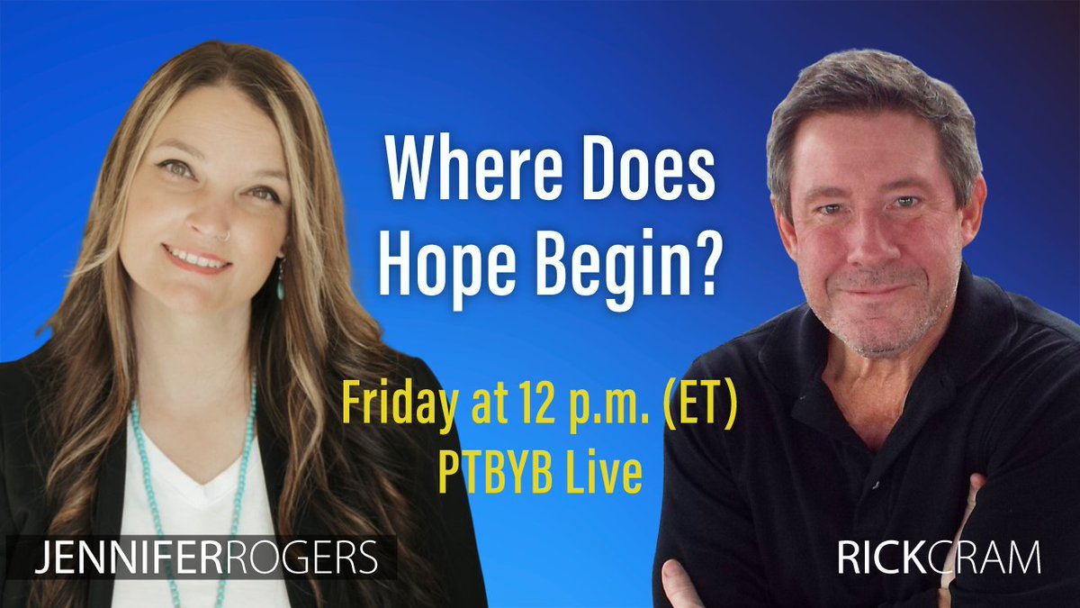 RickCram's tweet photo. This Friday on PLAN TO BE YOUR BEST Live, I'll be joined by Jennifer Rogers, a two-time best-selling author whose life story reflects resilience, healing, and transformation.

Friday, June 5
12:00 PM (ET)
https://t.co/E0e0Mt0Dtf

#PlanToBeYourBest #Resilience #Encouragement https://t.co/jew2xFpUCY