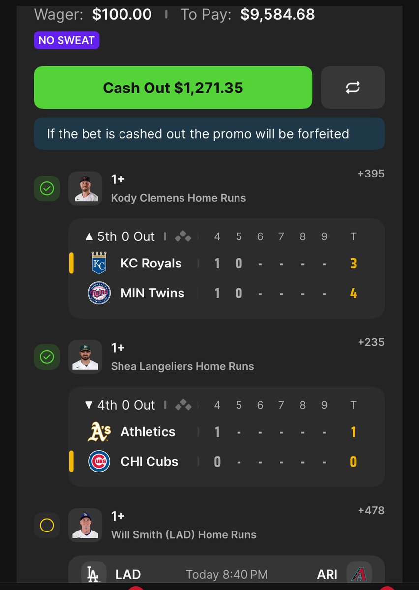 DallasSchurman's tweet photo. @HomeRunPredict what we doing here… 40 minutes to decide https://t.co/2HR1dht23k