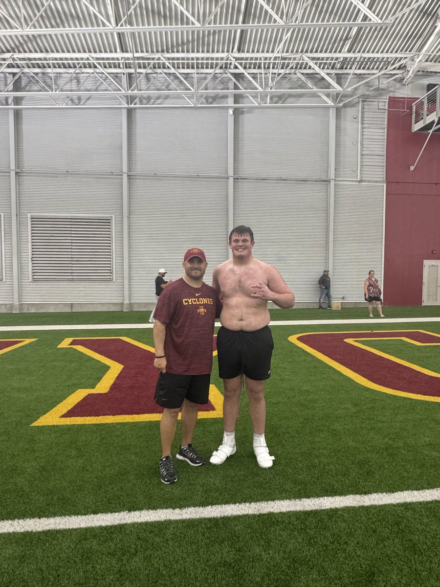 James_Bennett28's tweet photo. Had an awesome time at Iowa State’s camp today. Thank you to all the coaches and staff. @CoachThornton61 look forward to keeping in touch and thank you for your time today. @MeadFootball @TrentonLuera14 @1OF1FOOTBALL @DIAMONDdavelee @AllenTrieu @247Sports @247recruiting @CoPreps @LemmingReport @CycloneFB