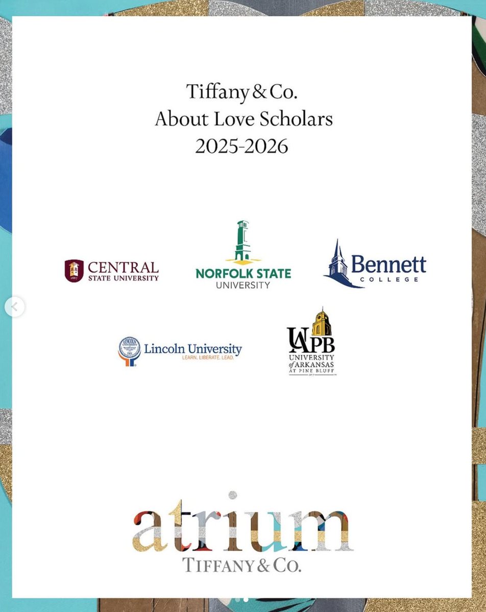 kmharris95's tweet photo. ICYMI: In April, Tiffany &amp; Co., @BeyGood, and the @ShawnCarterSF announced the ABOUT LOVE Scholarship has now pledged $3M to support students pursuing degrees in the arts, media, communications, history, and other fields.

The 2025-26 cohort includes 63 scholars across five HBCUs https://t.co/bYs1rsm3jz