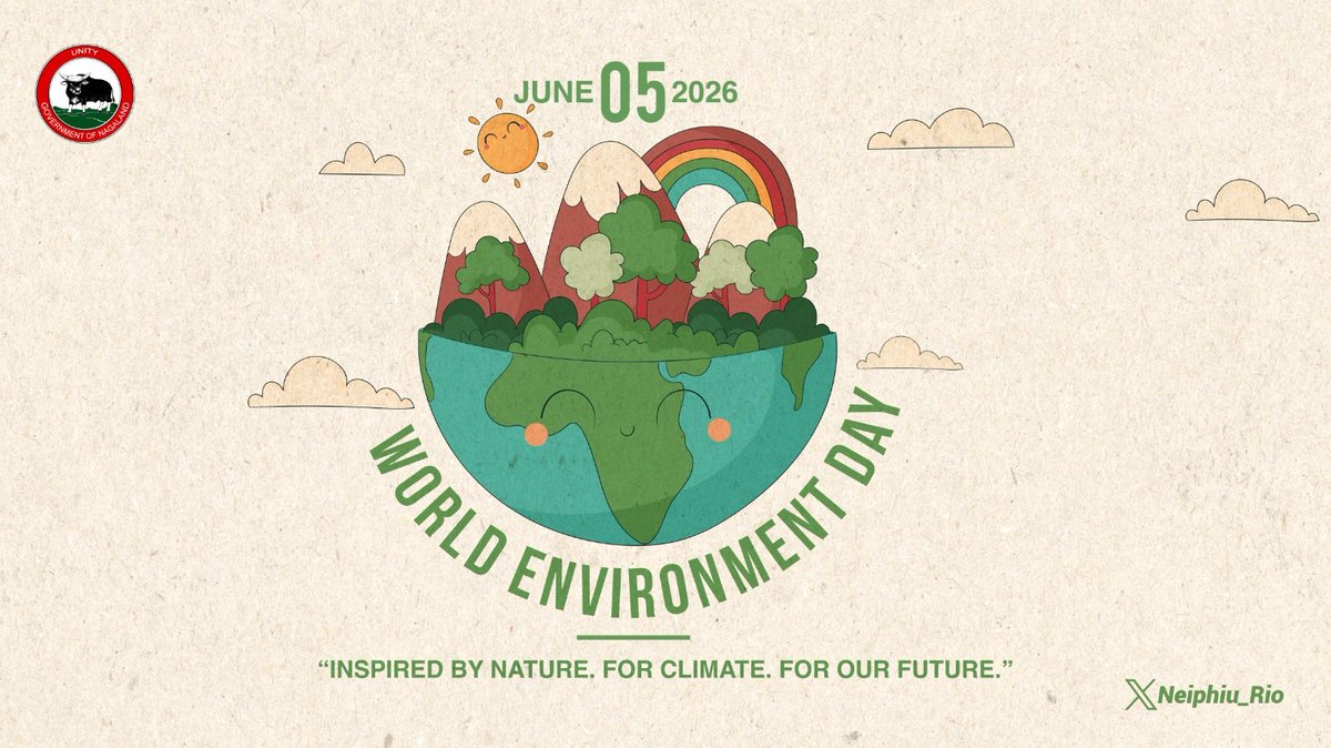 Neiphiu_Rio's tweet photo. On #WorldEnvironmentDay, we reaffirm our shared responsibility to protect the ecosystems that sustain life and livelihoods. By conserving our natural resources and biodiversity, we can build a more sustainable and resilient future for generations to come. https://t.co/Q8kh9EM8hM