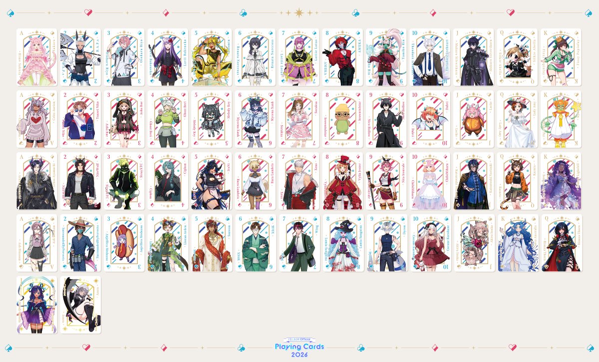 IRIAM_US's tweet photo. 🃏 Congratulations to all 54 IRIAM Official Playing Cards 2026 winners! 🎉

You competed, climbed the rankings, and earned your spot —
your original illustrations are now officially on sale on Etsy as a deck of playing cards.

Sales Period📢: June 4 – July 4, 2026 (EDT)

🛍️ IRIAM Official Etsy Shop ➡ https://t.co/IWmxaJi8Ti

Which card is your favorite? Drop your suit + number in the replies! 👇

Got yours? Post with #IRIAMCards2026 🃏
#IRIAMCards2026