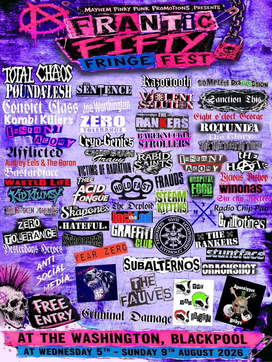 Convict_Class's tweet photo. Rebellion Eve at The Washington in Blackpool Wednesday 5th August. Free Entry #convictclass https://t.co/ZU3aTonv0m