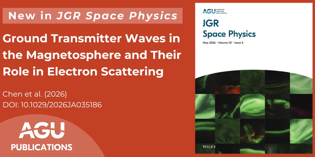 theAGU's tweet photo. A new study in JGR: Space Physics explains how human-made very low frequency (VLF) transmitter signals from the ground can directly affect Earth's near-space environment with possible space weather consequences.🌐

🔗Learn more: https://t.co/07YHMED8x0

#AGUPubs #SpacePhysics #SpaceWeather