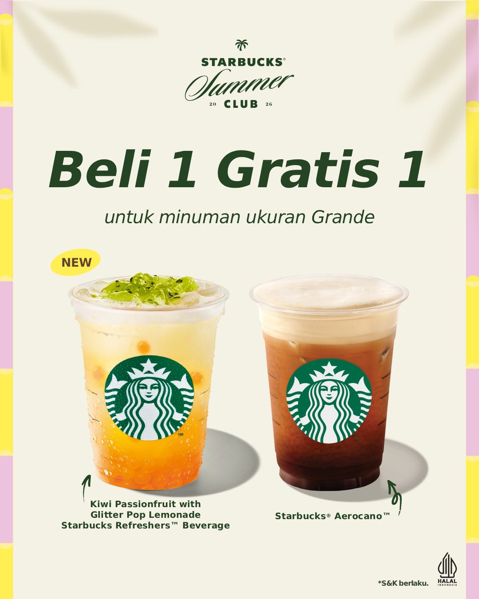 SbuxIndonesia's tweet photo. This is your sign to stop by your nearest Starbucks ⭐️

Ada reward BOGO beverage yang bisa kamu redeem, khusus untuk member. Satunya pilih minuman kesukaan, satunya buat traktir bestie deh 🙌🏻 Or.. keep both for yourself, we won’t judge 😉

Redeem reward-nya sekarang di store terdekat!💨💨