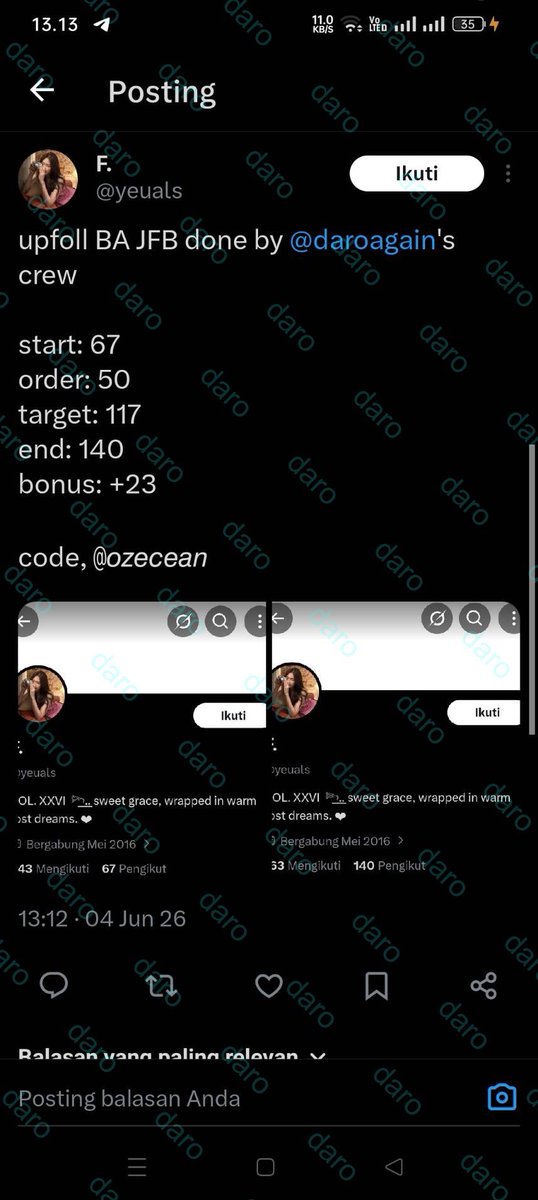 ternak2daro's tweet photo. @daroagain upfoll ba jfb daro &amp; crew https://t.co/kSupNS727e
