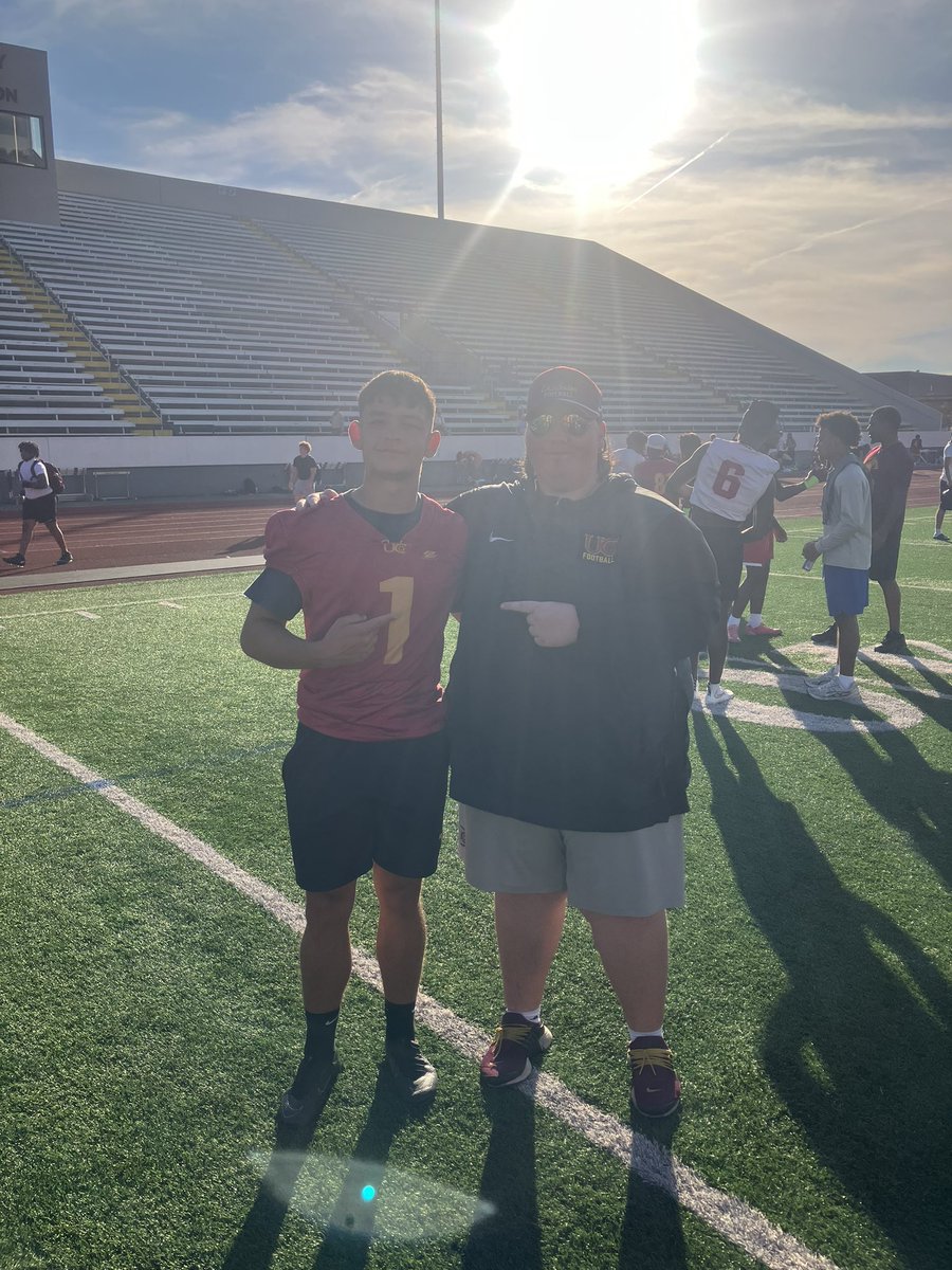 LeviDavis31's tweet photo. Had a great time at @UCWV_Football today. Big thanks to the coaches and staff for having me out to compete. 
@CoachHBecker 
@linville44 
@CoachMacKicking https://t.co/mt1WsIK5ku