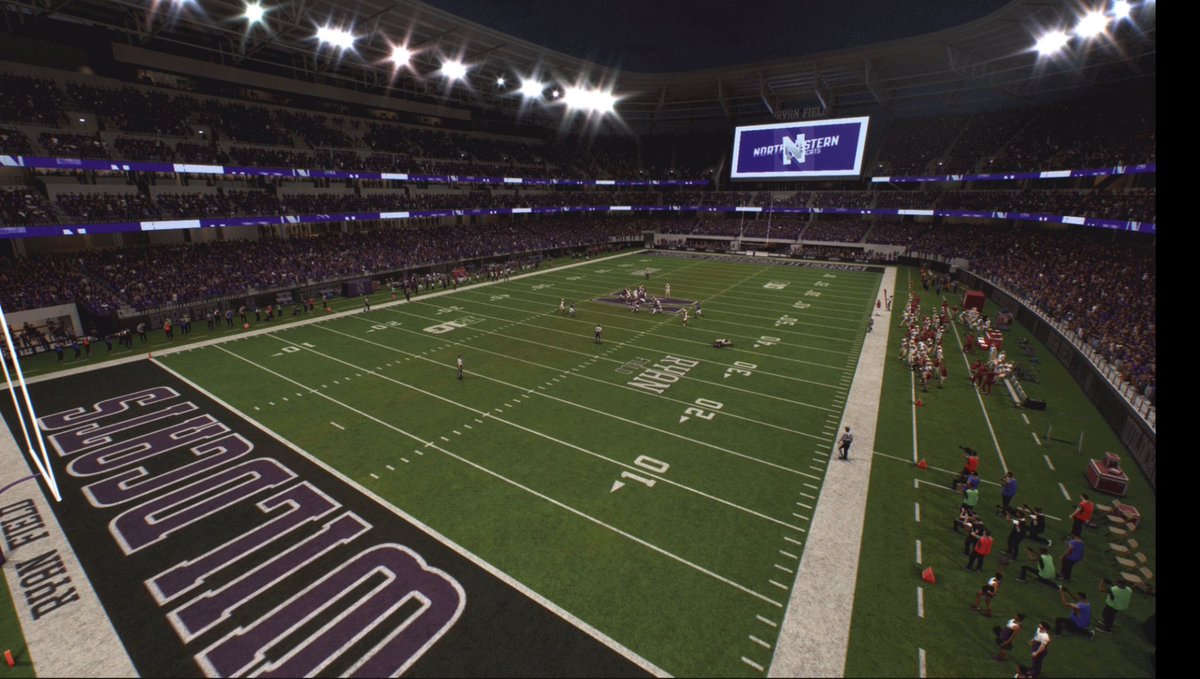 CFBKings's tweet photo. First look at Northwestern’s brand new stadium in College Football 27 https://t.co/PlL1FygQsT