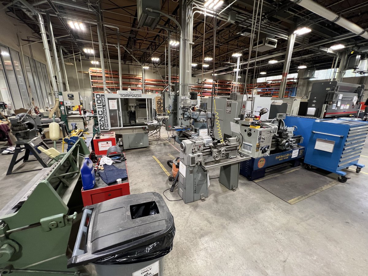 Michaelkornuta's tweet photo. GE appliances has this really cool, very well appointed, prototype lab that turns into a free maker space every evening. It’s in Louisville. 
I met a guy who is now a factory program manager who got started by doing personal projects in the maker space when it opened. 
It was totally random that I ran into him there. Not part of a PR stunt or anything.