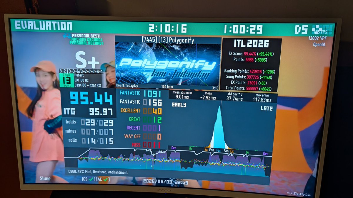 slimezilla4's tweet photo. My strongest #ITLOnline2026 this year, 2 6ks and some almost 6ks! I grinded out godspeed to learn it and hauled ass to keep up with cat mix https://t.co/MmIhp2VKyd