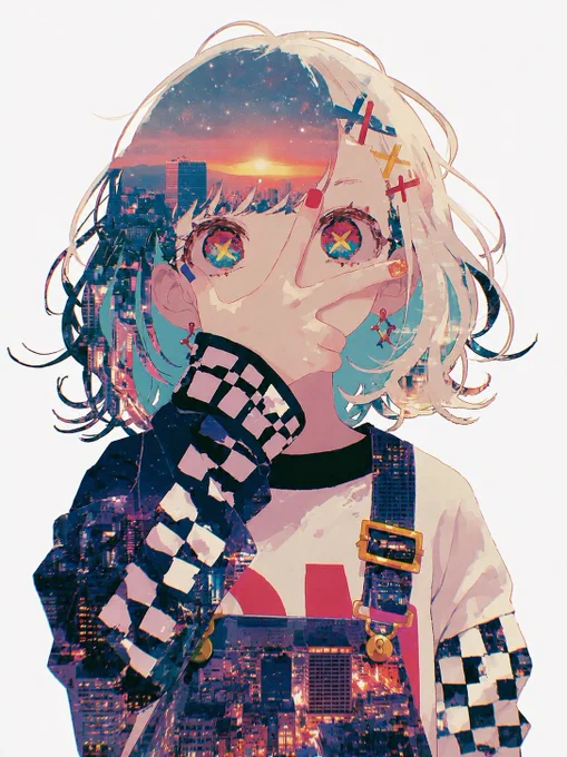 夕焼けと女の子