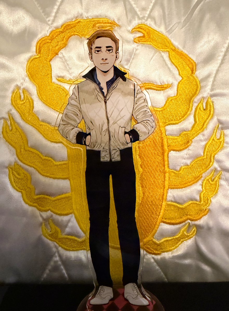 smallestsenpai's tweet photo. a real human being &amp; a real hero 
@MockingJaylad ty for the standee of my dreams
💖🔨🦂 https://t.co/rfOs4jY4ZR