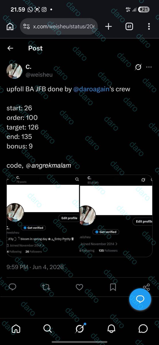 ternak2daro's tweet photo. @daroagain upfoll ba jfb daro &amp; crew https://t.co/6v3apDHC40