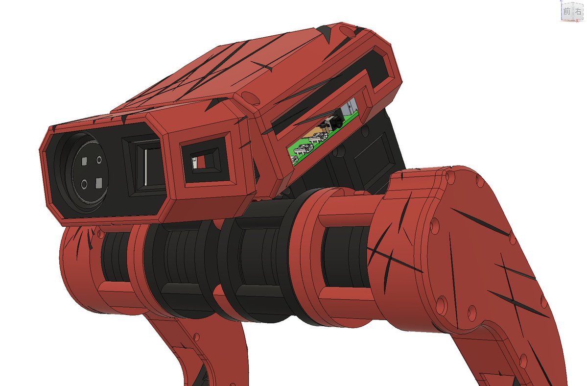devemin's tweet photo. ロボットに CAD で塗装した！

疾走感と赤い風のケモノのイメージで https://t.co/ZG6TLNgYec
