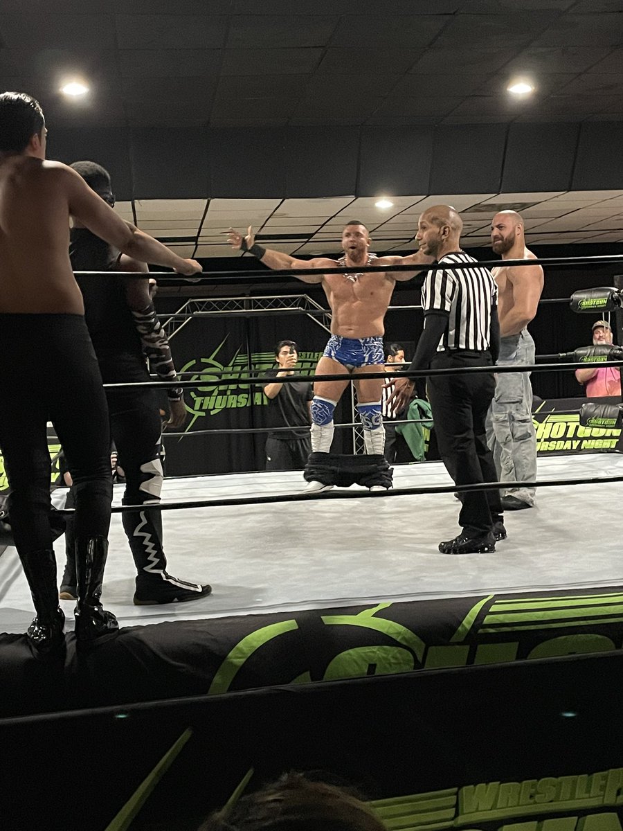 WrestlePro's tweet photo. In an impromptu tag team match, we’re seeing the duo of rookies in KY XO and Ray Marciano take on the veteran team of A Dying Breed!!!! https://t.co/ypnT6xGSl9