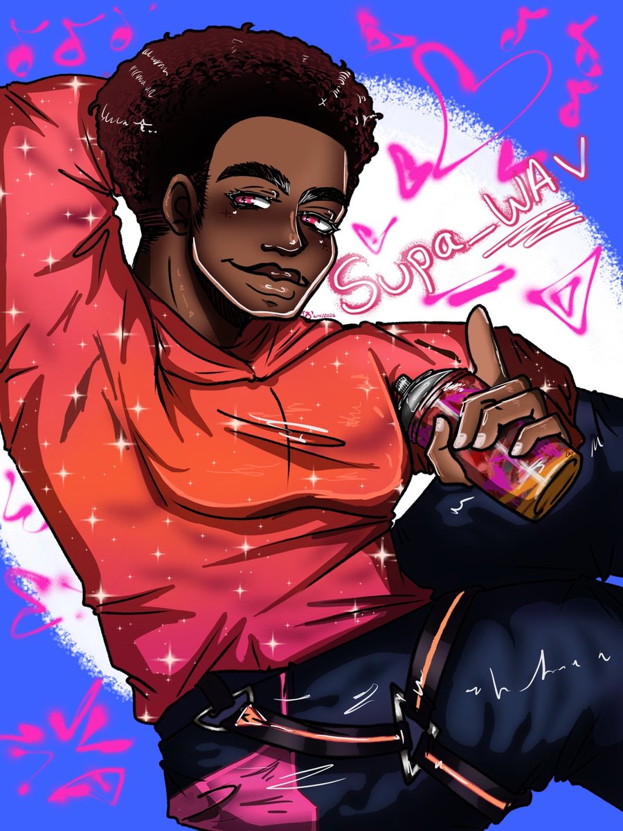 KSoupartist's tweet photo. Lol I ain't forget anything just got a bit busy BUT  kinda cooked with this one ngl 🤭
.
Fanart for @Supa_WAV 
#art #fanart #digitalart https://t.co/o42EyQzdux