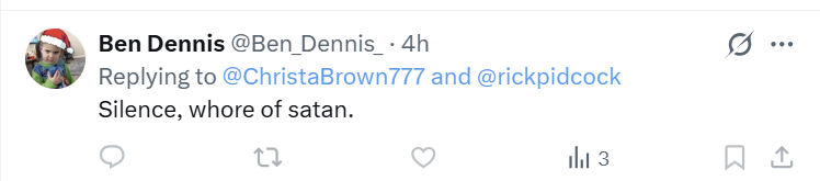 ChristaBrown777's tweet photo. So... which do you think is worse? "Whore of Satan" or "spawn of Satan"? 🤔

I've been called both. This is what happens when women speak out about the Southern Baptist Convention. #ThisistheSBC https://t.co/6DbOmILs8j