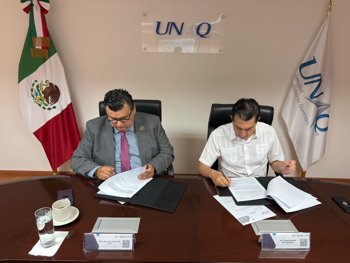FECOVAL_AC's tweet photo. La Federación de Colegios de Valuadores, A.C. (FECOVAL) y la Universidad Aeronáutica en Querétaro (UNAQ) @UNAQmx formalizaron la firma de un convenio de colaboración que establece las bases para el desarrollo del Diplomado en Valuación de Maquinaria y Equipo. https://t.co/yzww9i95pL