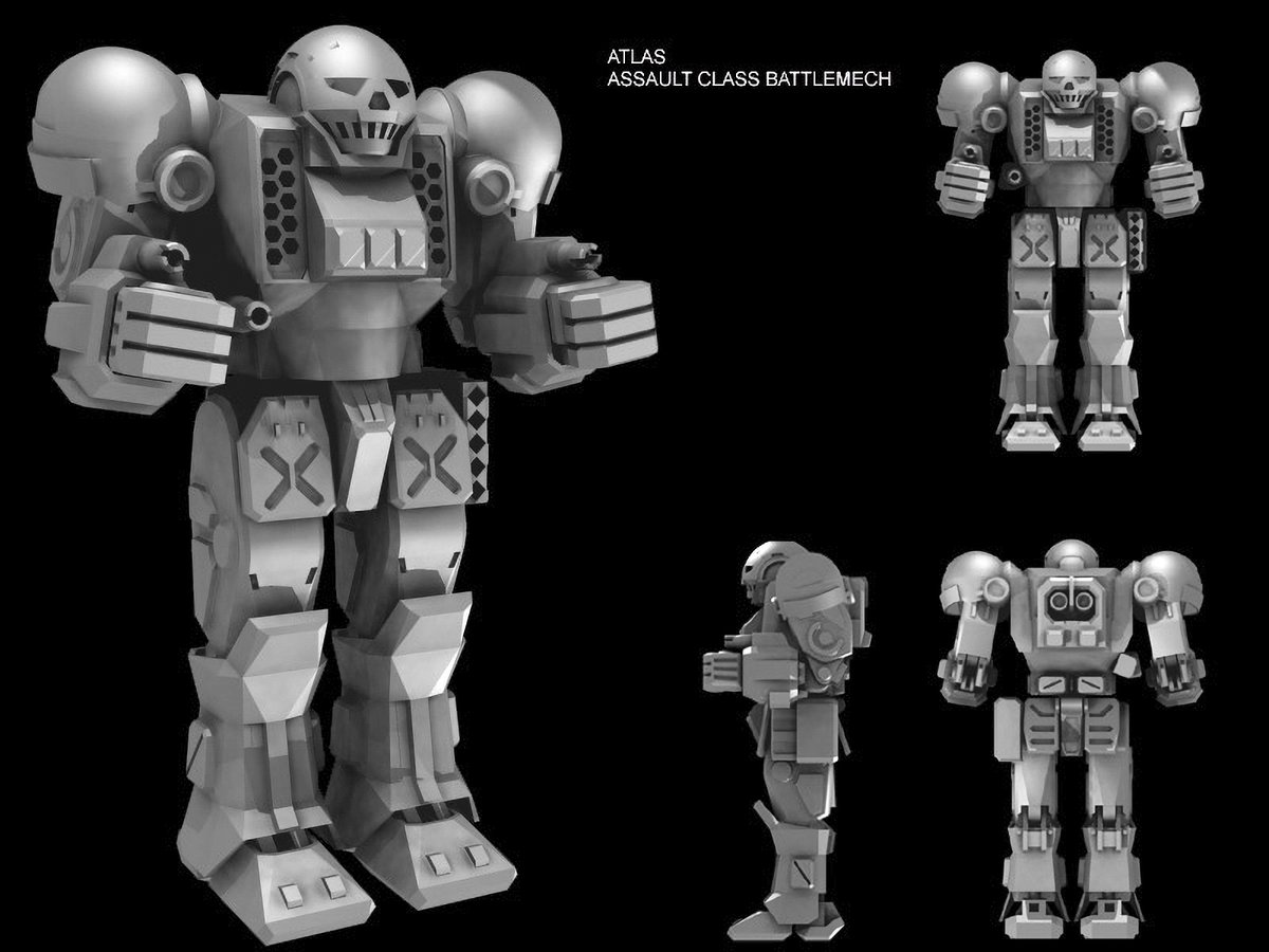 ArtofBattletech's tweet photo. Atlas 3D model for MechWarrior 4 https://t.co/SYA8Hz6Ruv