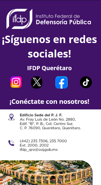 IFDPQueretaro's tweet photo. La Titular de la Delegación #Querétaro del #IFDP participó en una reunión de trabajo con el Juez Juan Pablo Barrios con la finalidad de establecer colaboración #Interinstitucional. Recuerda, somos #LaCasaQueTeDefiende https://t.co/81cYzLIjLn