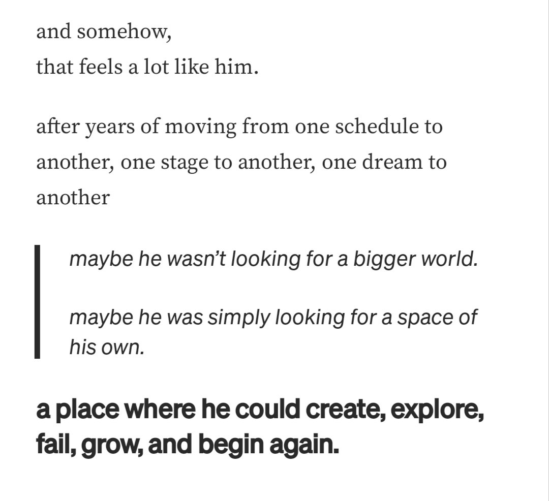 freakymarkie's tweet photo. he was simply being himself, and somehow the world grew bigger around him https://t.co/oS4W8XileW