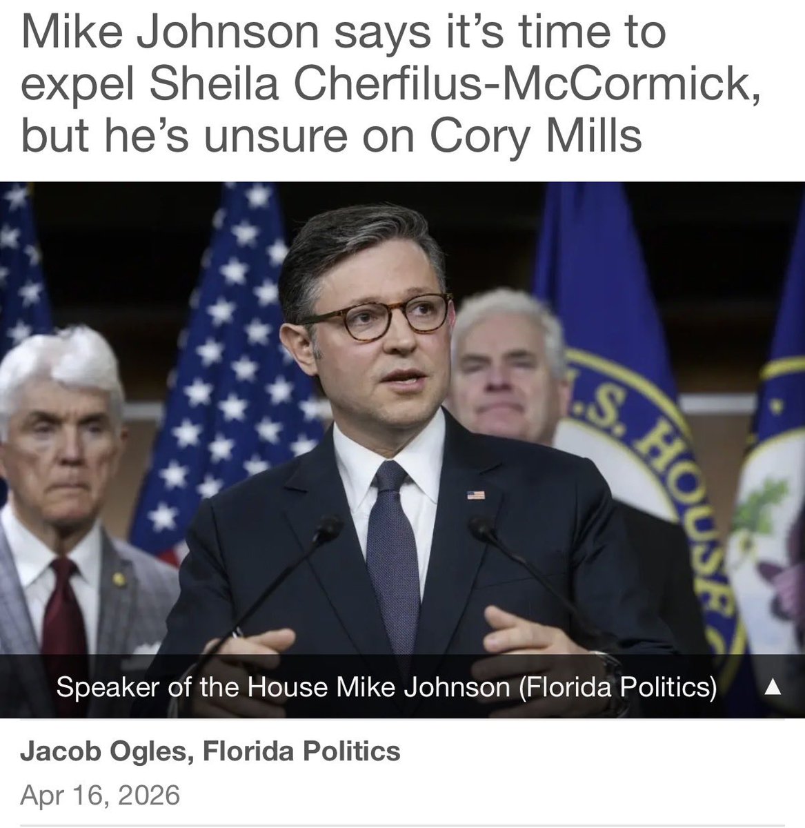 Nebsterrr's tweet photo. @LPDonovan Typical Mike Johnson position and Mills said he told him not to resign https://t.co/EXkNC8cCZJ