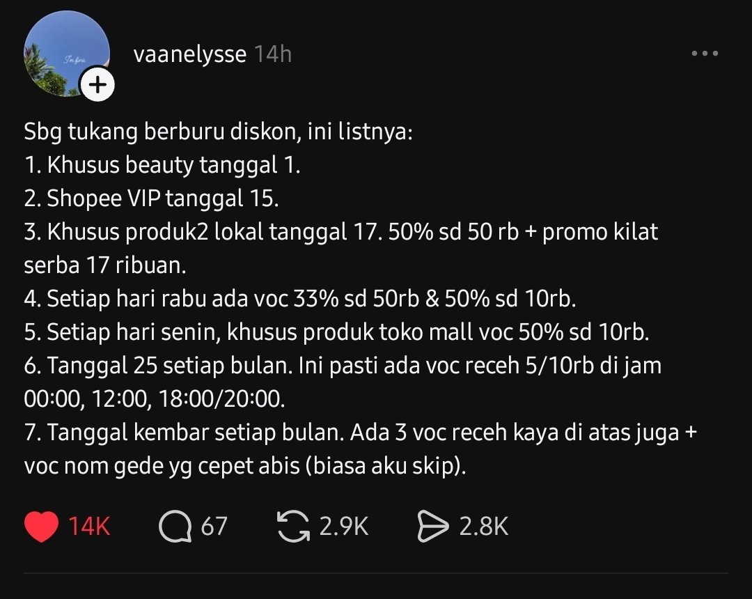 txtdarionlshop's tweet photo. pemburu diskon toko oren, catat! https://t.co/jahdFLH07f