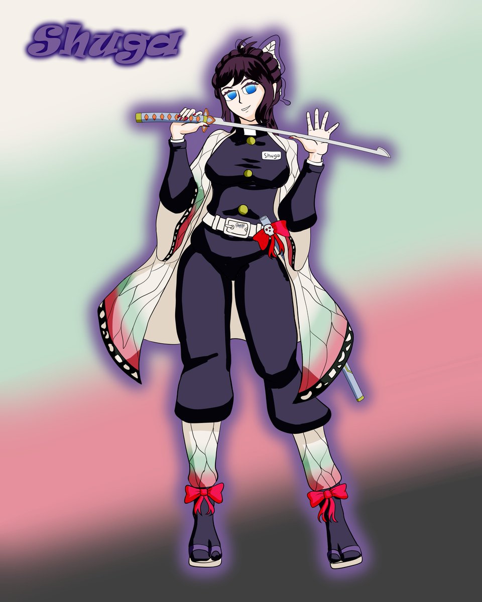 RBlue018's tweet photo. Kimetsu no Shuga? Esta semana era "veneno" el tema, asique una Shuga como pilar del insecto! @Shuga_Sukaru , me encanta la dinamica de #ShugArte!!! Me costo un poco el estilo este, es una imitación del estilo de la serie, pero siento que no lo logre por completo. https://t.co/U5fjk8WrfB