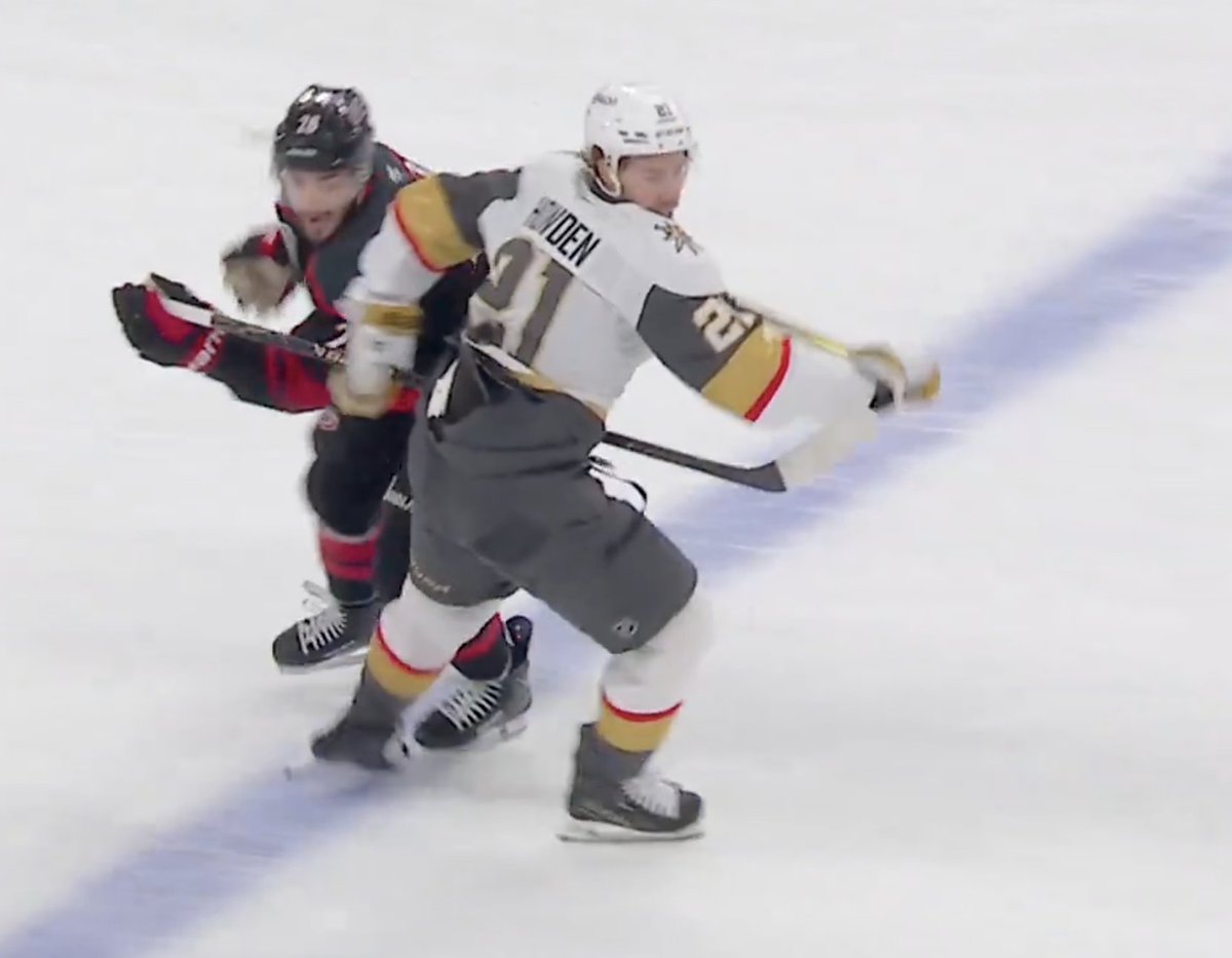 wyshynski's tweet photo. I mean if they're going to let these guys play with two sticks ... https://t.co/UK5RRi8cLf