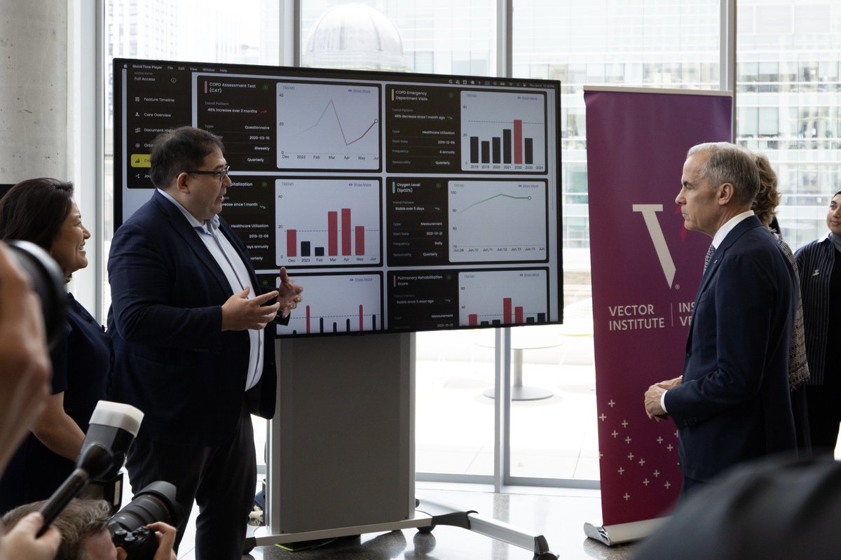 MarkJCarney's tweet photo. AI already supports 150,000 jobs in Canada, and more than 800,000 people work across ourbroader digital economy.

Our new strategy, AI for All, invests $350 million in Canadian AI institutions like @VectorInst, so that AI is developed here — safely, responsibly, and to benefit of all Canadians.