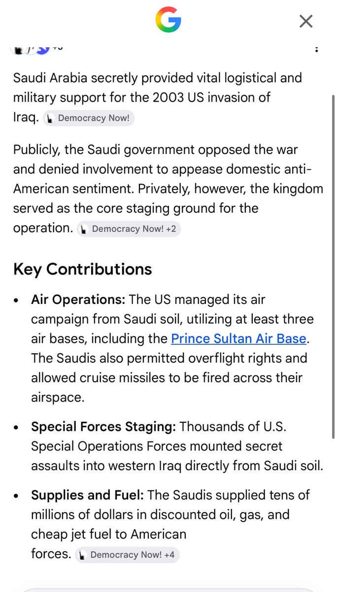 Adventures59512's tweet photo. @Mkl24511 This is like how Iran claimed to opposed the invasion publicly while privately giving helping the Americans now sure Saudi Arabia wasn’t as brutal as Iran and their involvement stoped or not as influential as Iran but it doesn’t change the fact that they supported the invasion https://t.co/XM8Jk86K1c