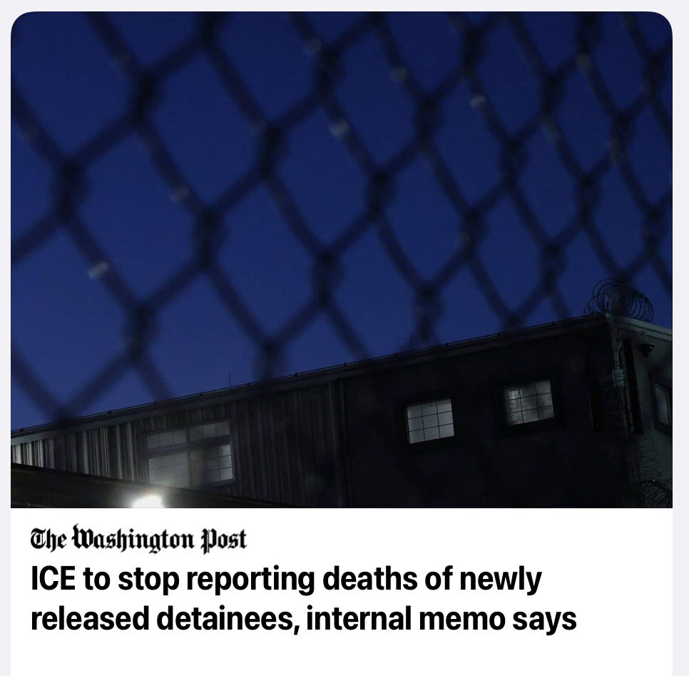 PDRNow's tweet photo. ICE had 18 detainee deaths in 5 months.

Their response today: stop counting deaths that happen within 30 days of release.

The ACLU: 95% of ICE deaths are preventable with adequate medical care.

The Senate today: gave ICE $31 billion.
#AbolishICE https://t.co/1mBhBP7uCl