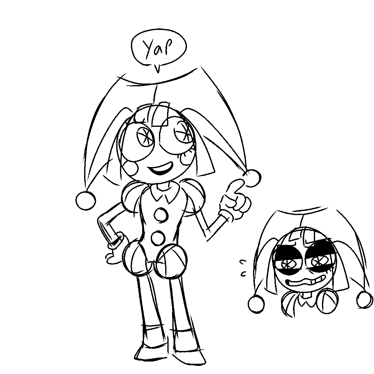 And_Meggie's tweet photo. Just got back from the finale!! It was amazing!! Here's some Pomni doodles!! https://t.co/dN9Z0zA4JK