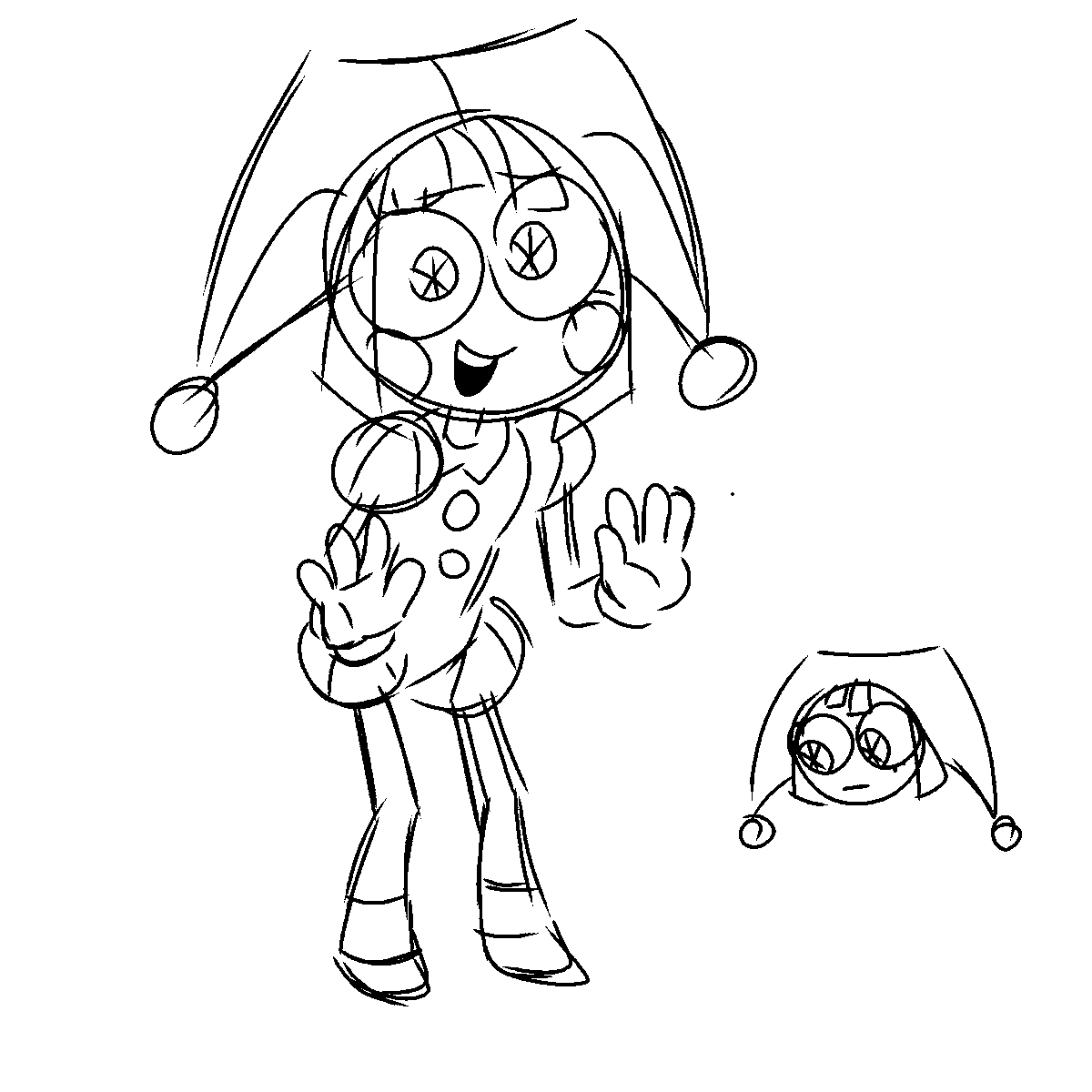 And_Meggie's tweet photo. Just got back from the finale!! It was amazing!! Here's some Pomni doodles!! https://t.co/dN9Z0zA4JK