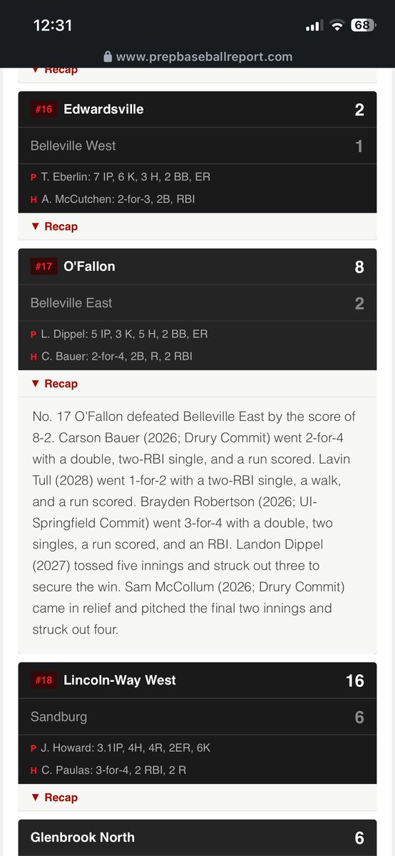 DippelLandon's tweet photo. Finished off a great junior season with @othsbaseball with a 27-10 record!
Season stats⬇️
35.0 IP
6-0 Record
2.00 ERA
10 ER
34K 18BB
FB velo up to 88 sitting 84-86
@PrepBaseballIL @DeegsBaseball @ScoutConnectBB @MaxPitchingLab @GbaDevelopment https://t.co/3mgmJiwtT5