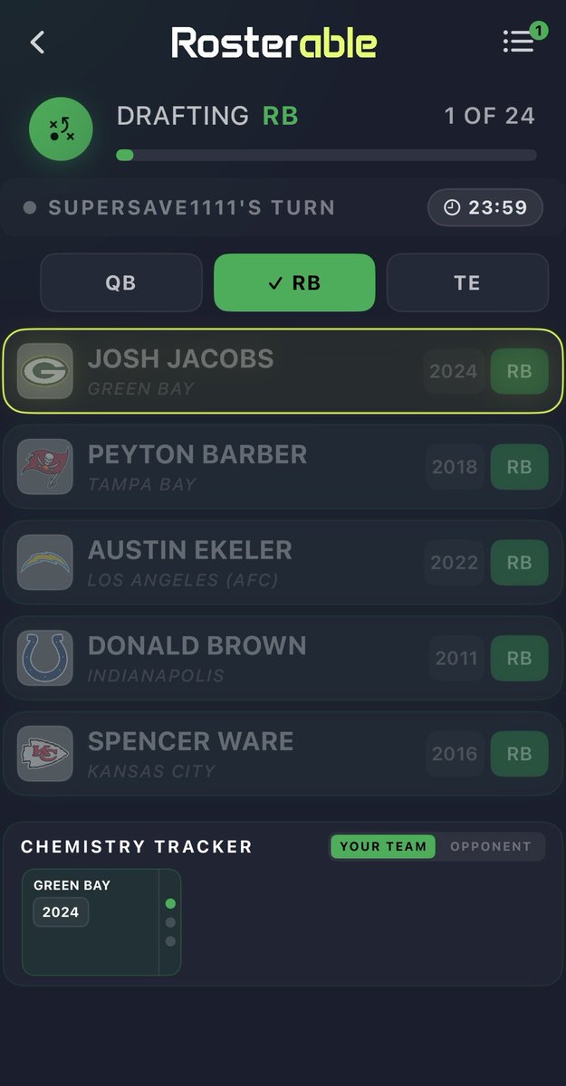 rosterable's tweet photo. Not as easy to put together a great team when your opponent is picking from the same players you are 

Download the Rosterable app to join the thousands of other ball-knowers drafting H2H against a random opponent or friends and climb the leaderboards

https://t.co/jYwMVJJwDG https://t.co/878Pdq2KfW