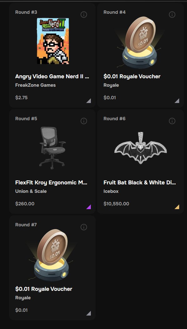Royale's tweet photo. 💰120.02➡️💰6,000 right into💰83.70➡️10,550 

Luffy has been COOKING today 🔥

What would you do if you pulled that Rolex Datejust or Iced Out Bat pendant?! https://t.co/k815l1esRf